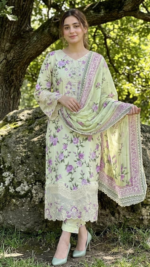 Pistachio Grace – 3-Piece Printed