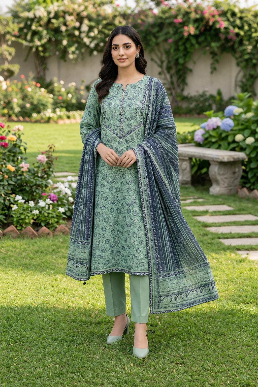 WhatsApp Image 2026-07-20 at 12.46.05 AM (6) Sage A-Line Frock - Image 1